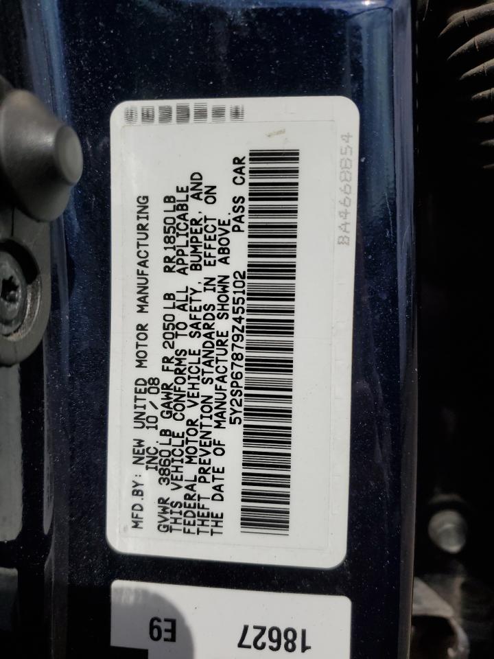 2009 Pontiac Vibe VIN: 5Y2SP67879Z455102 Lot: 51037865