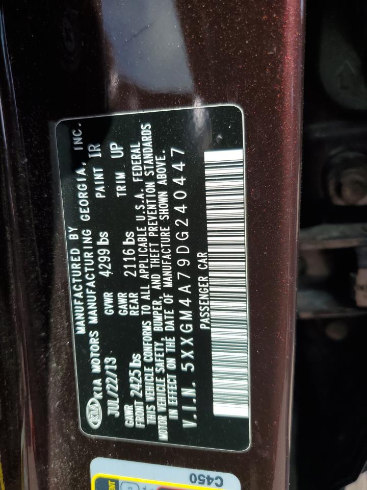 2013 Kia Optima Lx VIN: 5XXGM4A79DG240447 Lot: 54852455