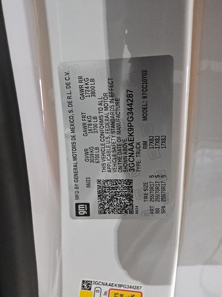 3GCNAAEK9PG344287 CHEVROLET ALL Models 2023
