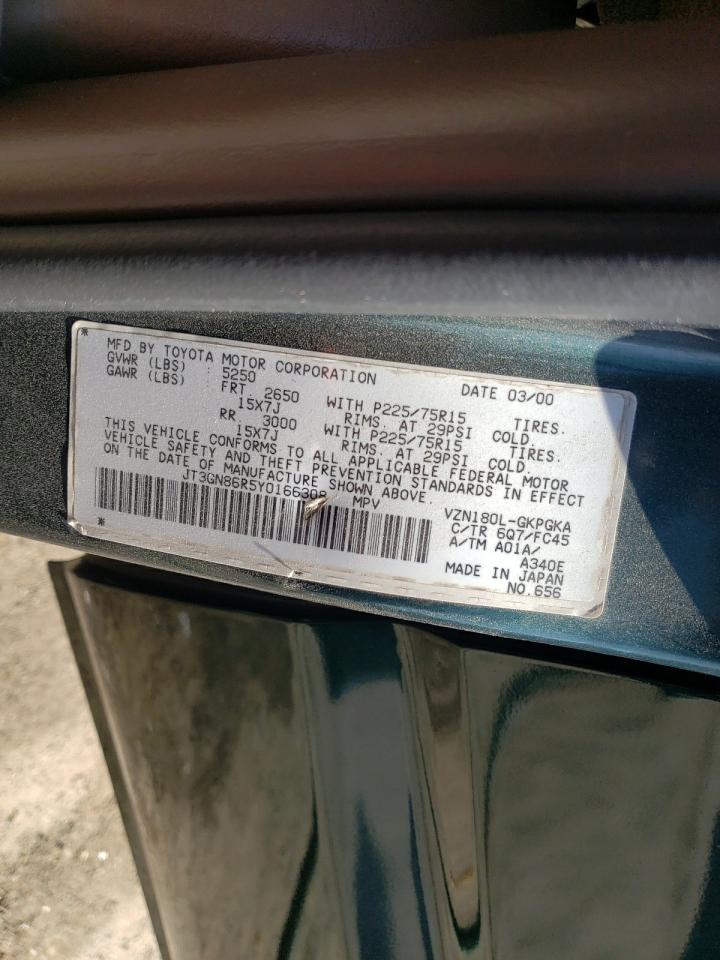 2000 Toyota 4Runner Sr5 VIN: JT3GN86R5Y0166308 Lot: 53561745