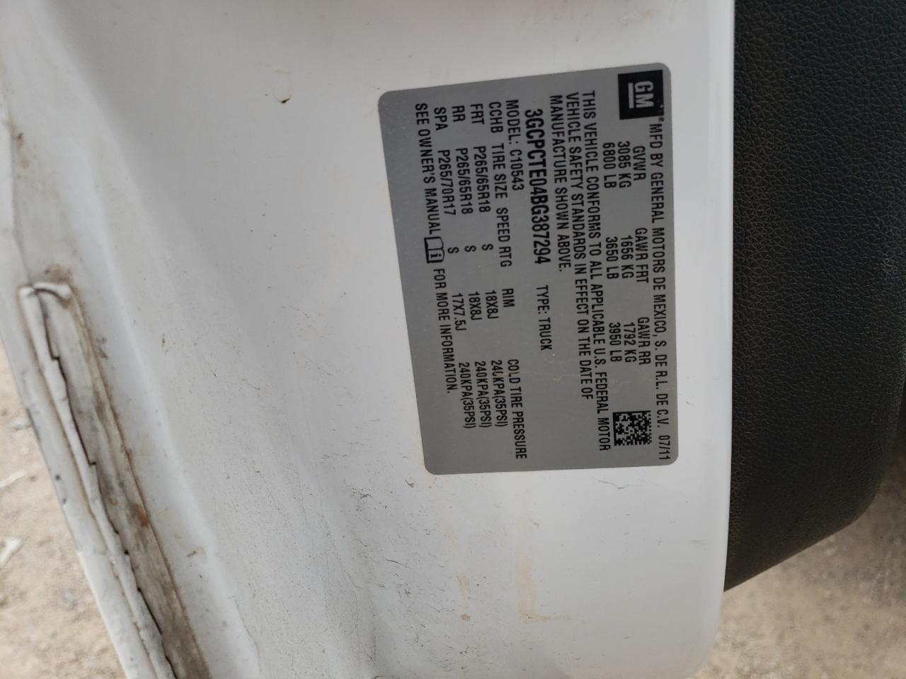 2011 Chevrolet Silverado C1500 Ltz VIN: 3GCPCTE04BG387294 Lot: 53542265