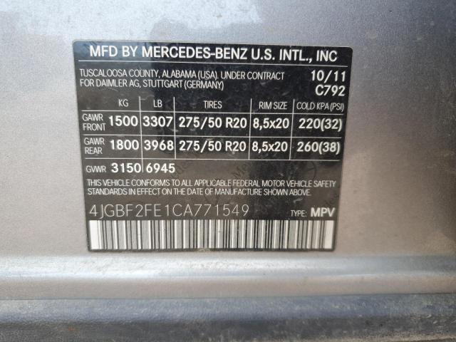 2012 MERCEDES-BENZ GL 350 BLUETEC