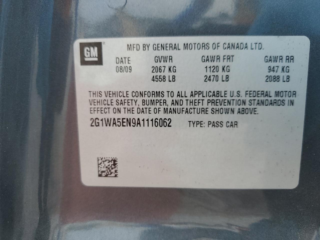 2010 Chevrolet Impala Ls VIN: 2G1WA5EN9A1116062 Lot: 63978865