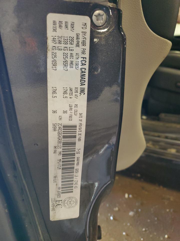 2016 Dodge Grand Caravan Se VIN: 2C4RDGBG4GR391121 Lot: 52691455