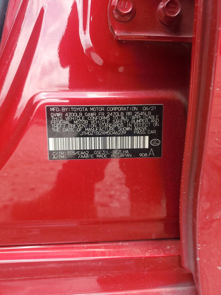 2021 Lexus Is 350 F Sport VIN: JTHGZ1B2XM5046239 Lot: 51335485