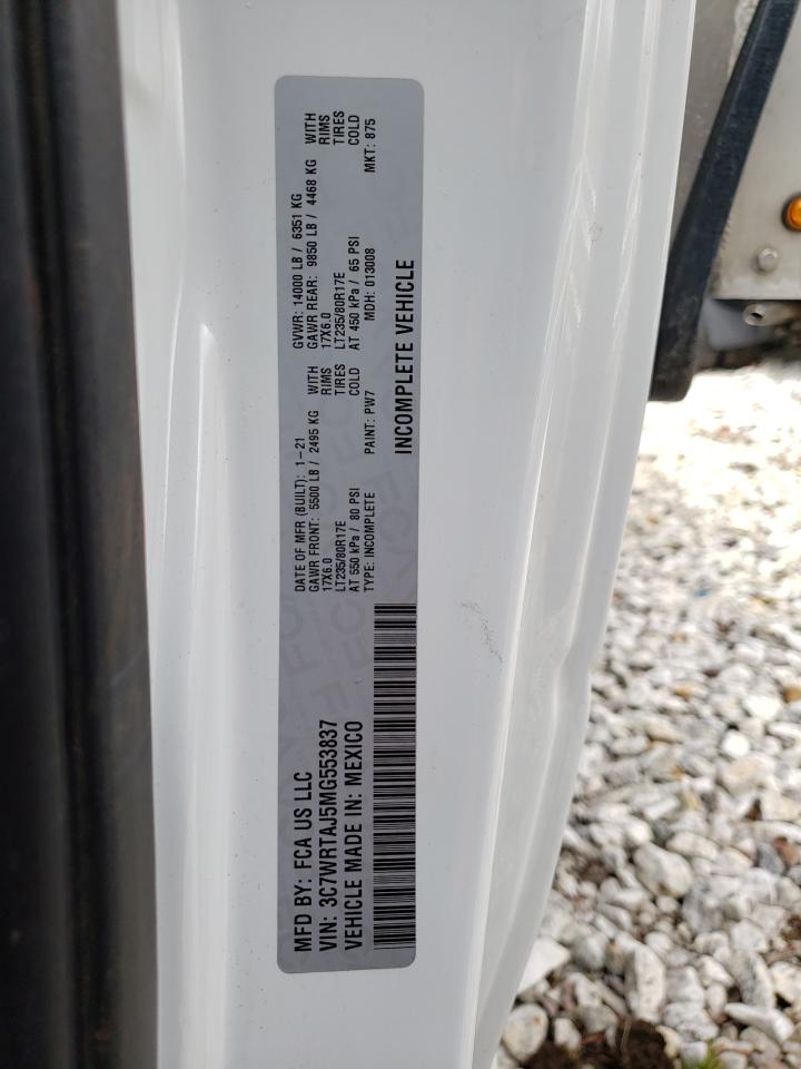 2021 Ram 3500 VIN: 3C7WRTAJ5MG553837 Lot: 51590195