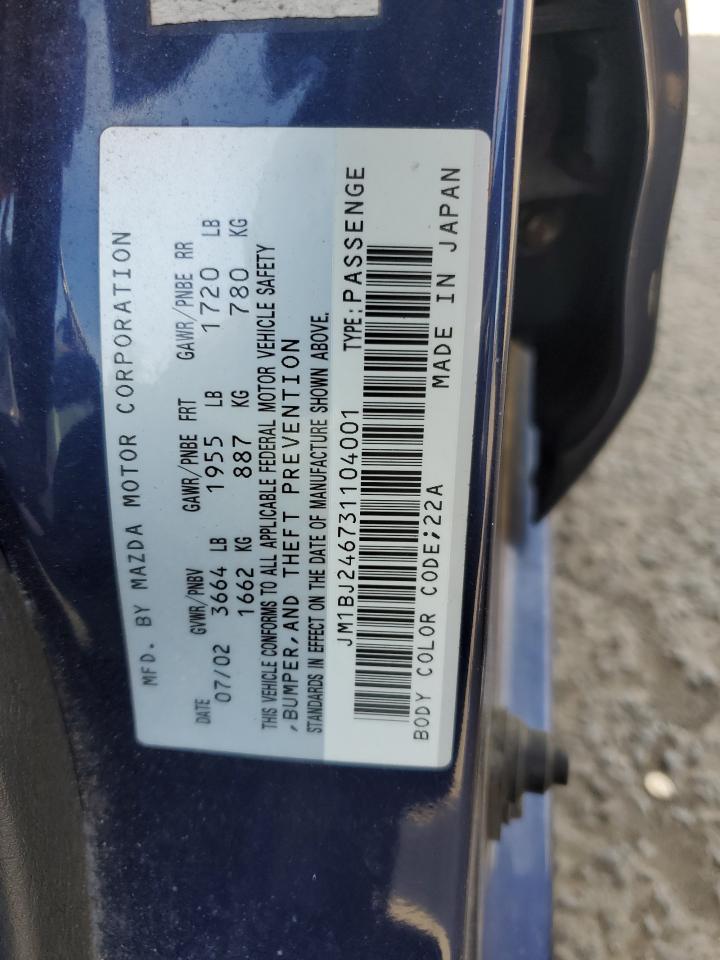 2003 Mazda Protege Pr5 VIN: JM1BJ246731104001 Lot: 54960435