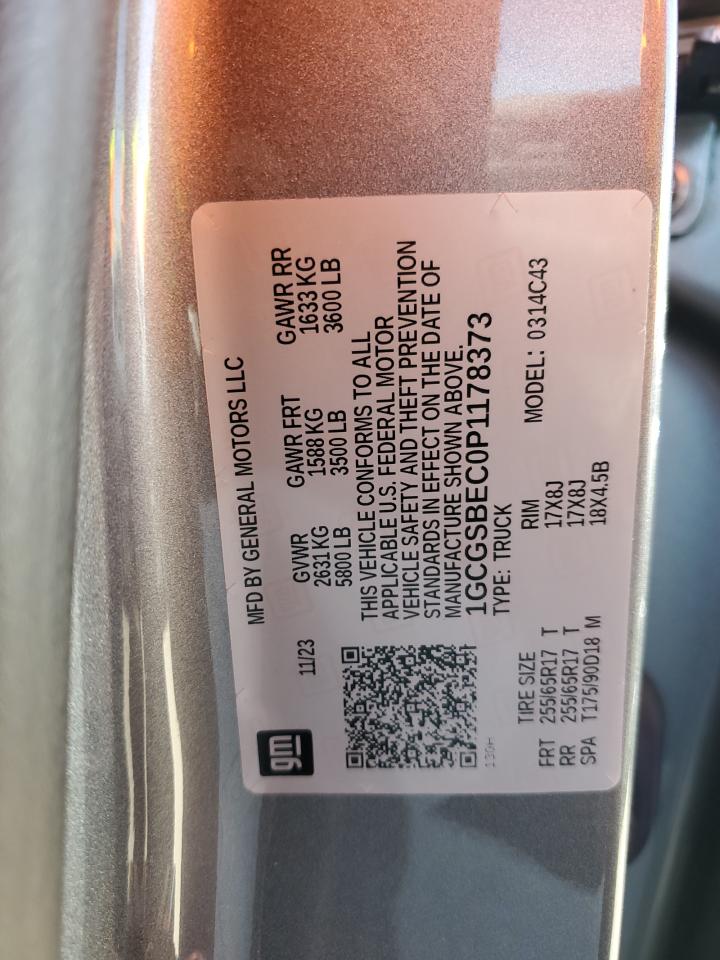 2023 Chevrolet Colorado VIN: 1GCGSBEC0P1178373 Lot: 52898695