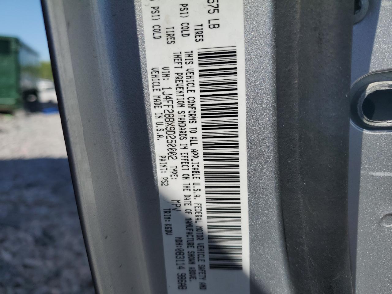 2009 Jeep Patriot Sport VIN: 1J4FF28BX9D250002 Lot: 53442195