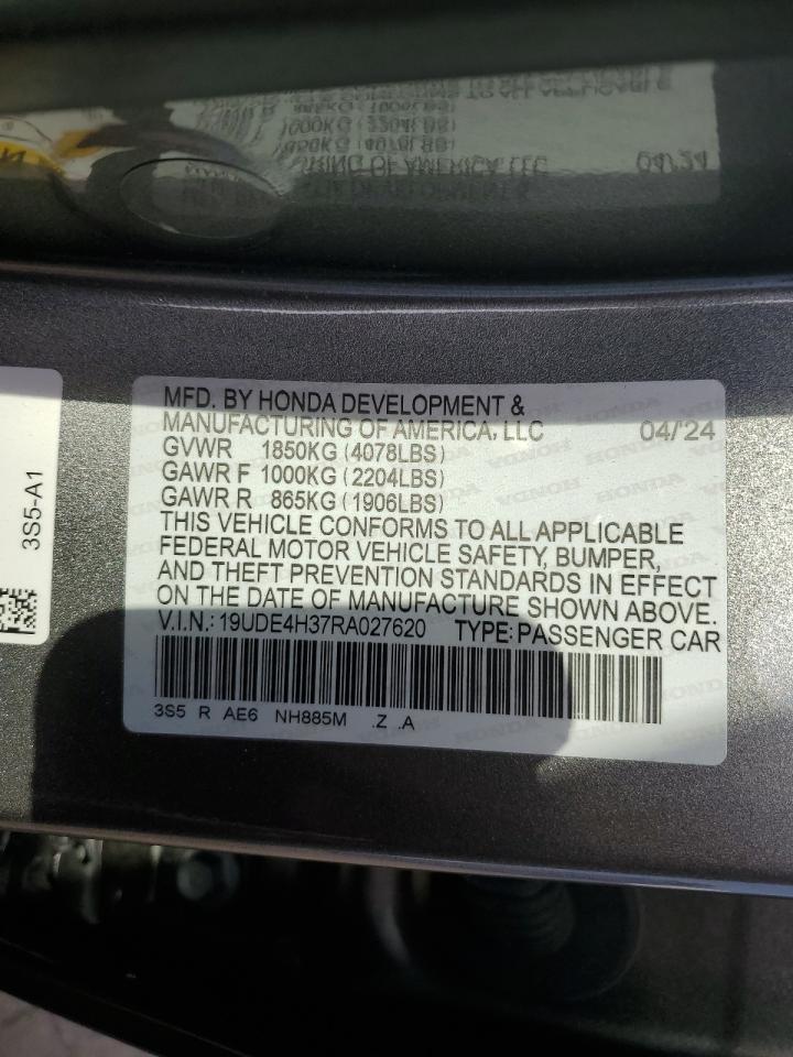 2024 Acura Integra A-Spec VIN: 19UDE4H37RA027620 Lot: 54165895