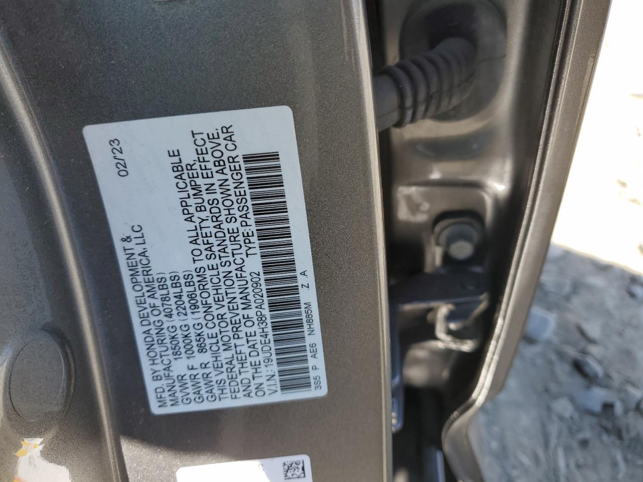 2023 Acura Integra A-Spec VIN: 19UDE4H38PA020902 Lot: 53193745