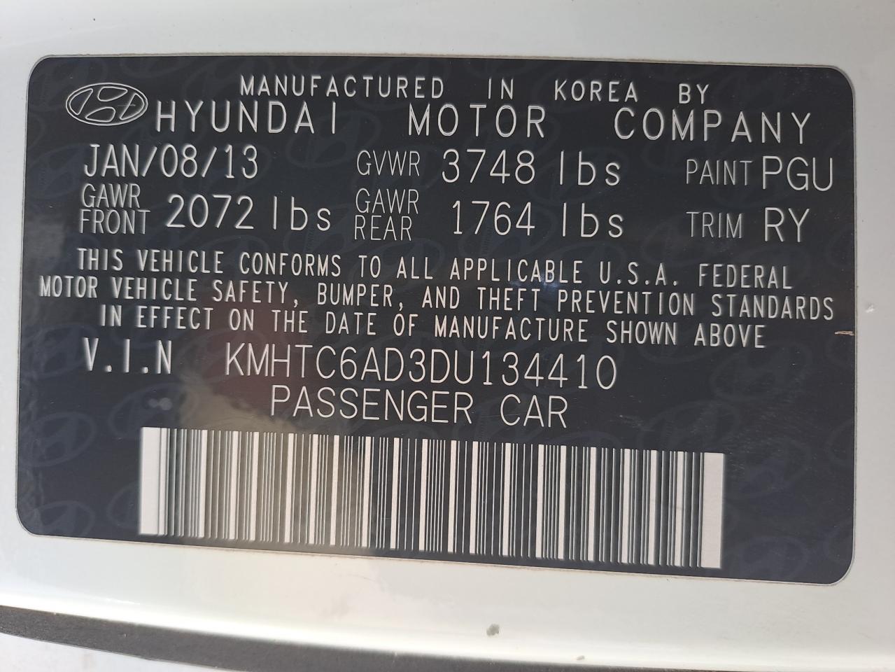 KMHTC6AD3DU134410 - 2012 Hyundai Veloster - #54299945