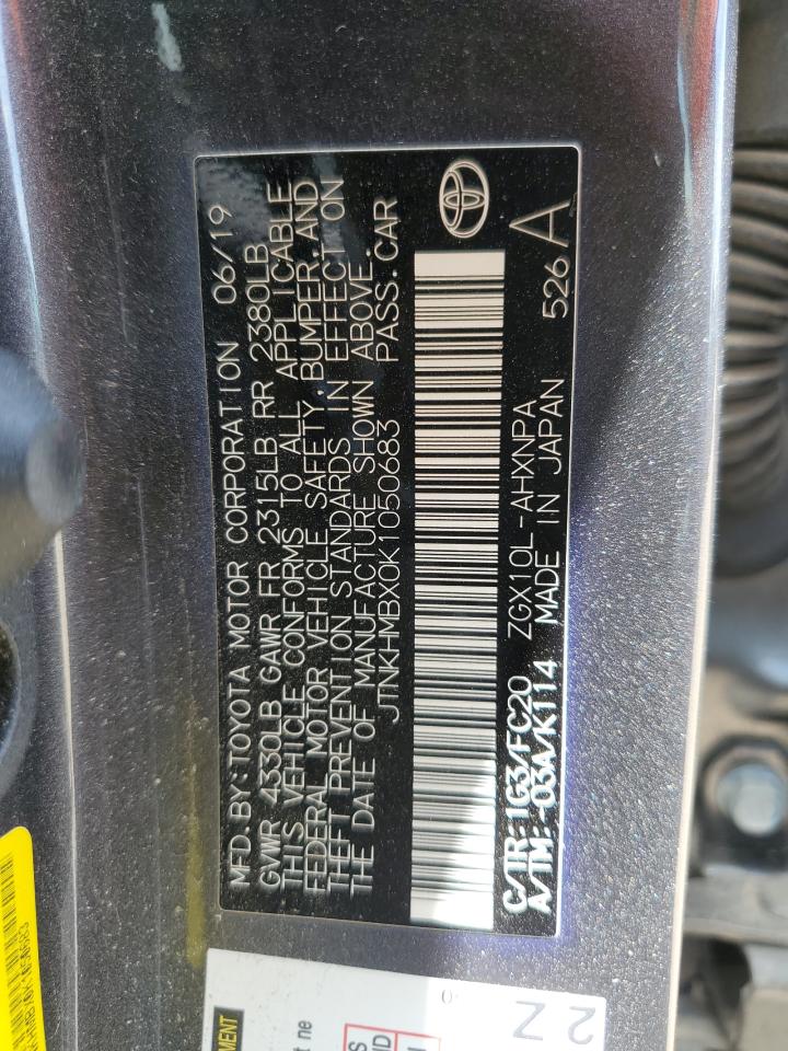 2019 Toyota C-Hr Xle VIN: JTNKHMBX0K1050683 Lot: 54892425