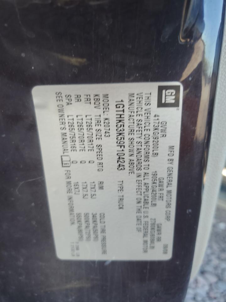 2009 GMC Sierra K2500 Sle VIN: 1GTHK53K59F104243 Lot: 50197565