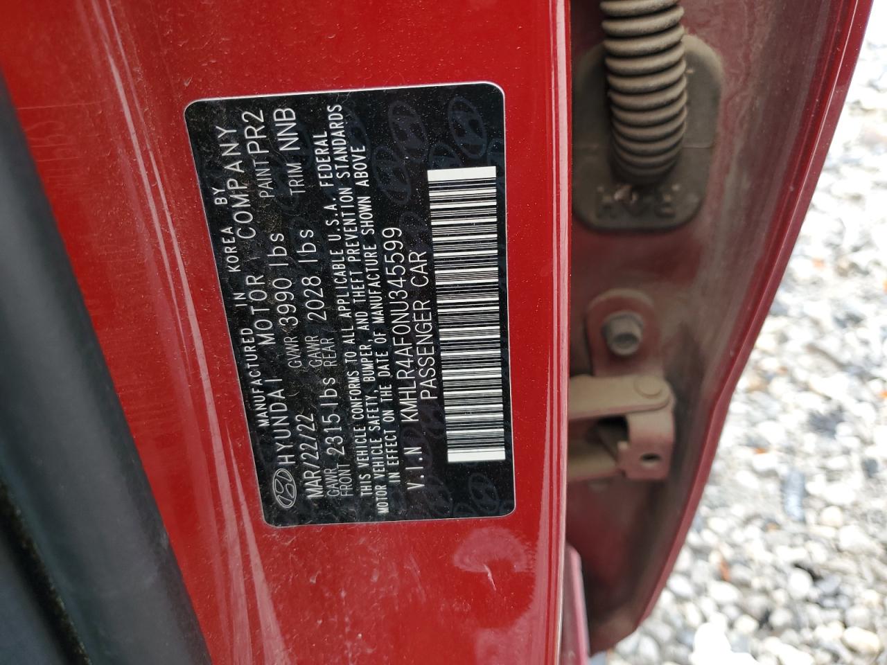 2022 Hyundai Elantra N Line VIN: KMHLR4AF0NU345599 Lot: 54936445