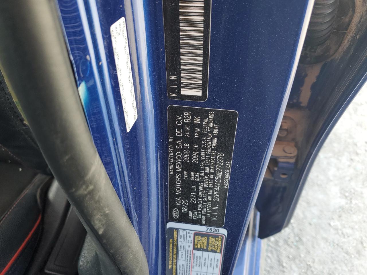 2021 Kia Forte Gt VIN: 3KPF44AC5ME272278 Lot: 54159485