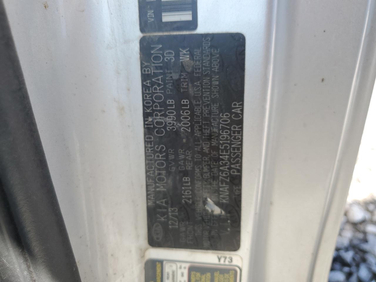 2014 Kia Forte Sx VIN: KNAFZ6A34E5196706 Lot: 52227265