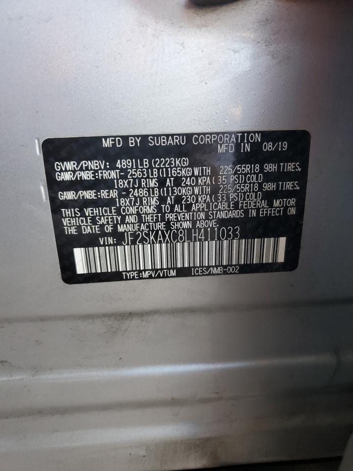 2020 Subaru Forester Touring VIN: JF2SKAXC8LH411033 Lot: 55128465