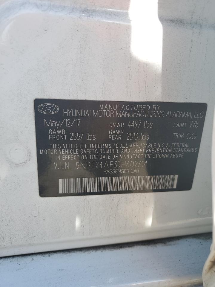 2018 Hyundai Sonata Se VIN: 5NPE24AF3JH602714 Lot: 55339945
