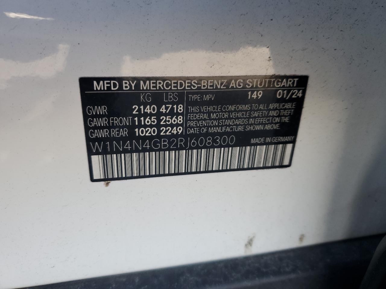 2024 Mercedes-Benz Gla 250 VIN: W1N4N4GB2RJ608300 Lot: 53423905
