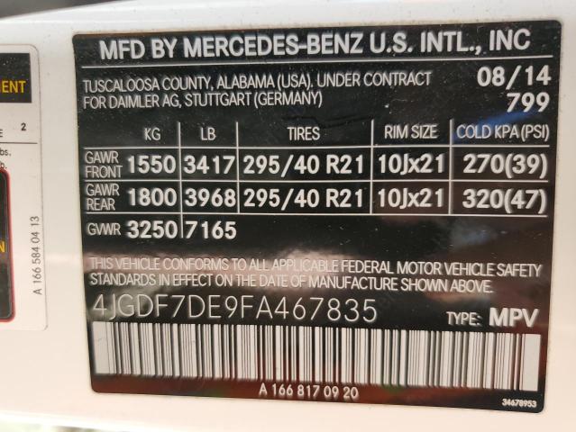 2015 MERCEDES-BENZ GL 550 4MATIC