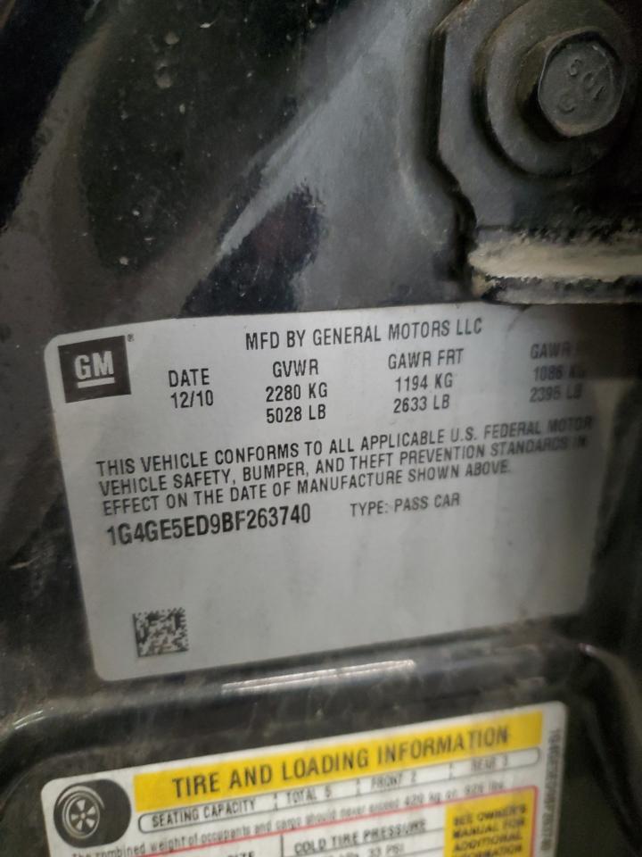 2011 Buick Lacrosse Cxs VIN: 1G4GE5ED9BF263740 Lot: 53431045
