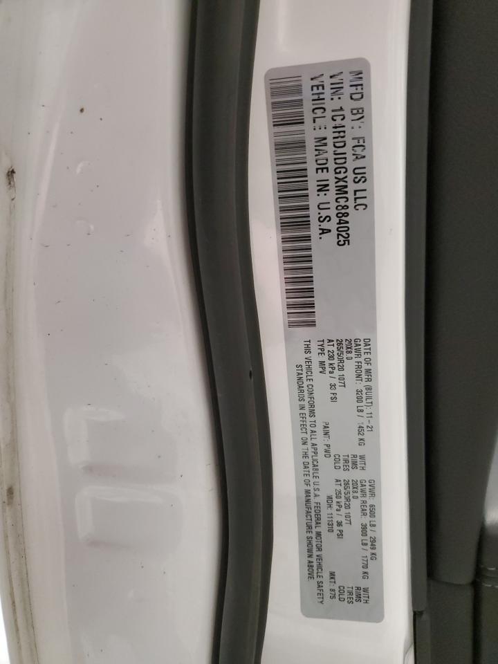 2021 Dodge Durango Gt VIN: 1C4RDJDGXMC884025 Lot: 53648455