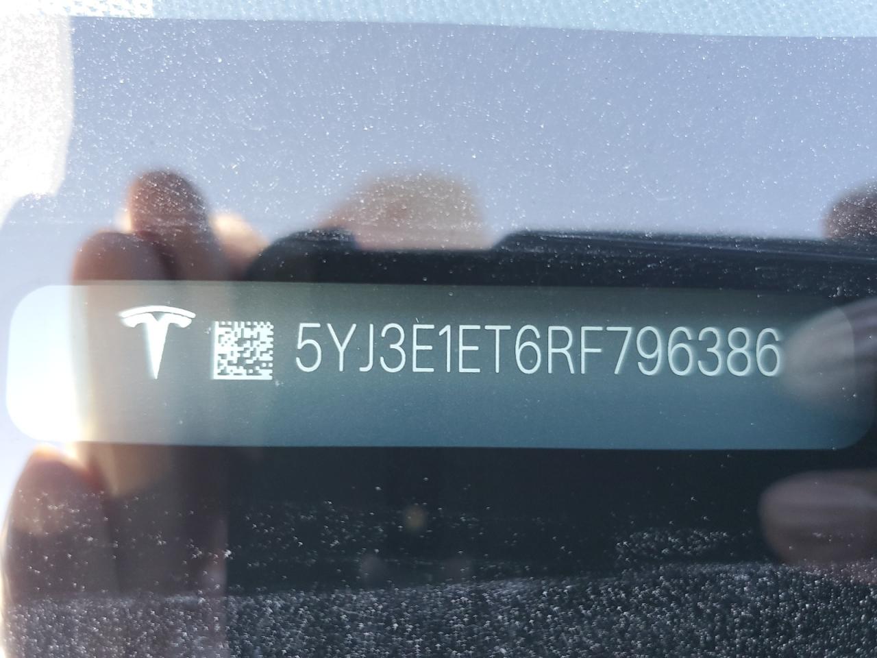 2024 Tesla Model 3 VIN: 5YJ3E1ET6RF796386 Lot: 54364075