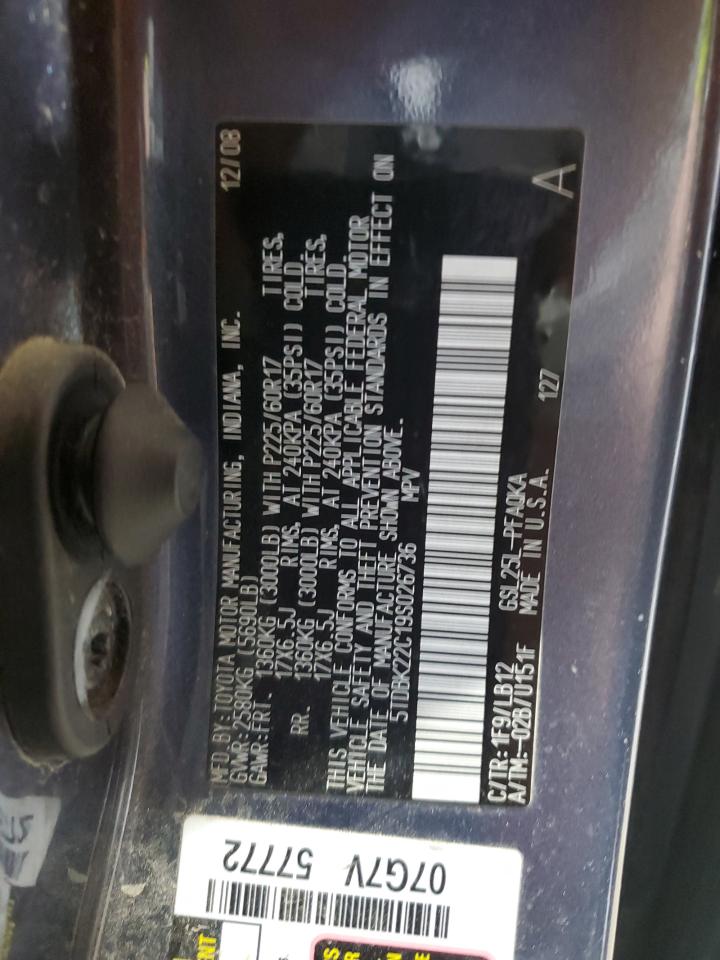 2009 Toyota Sienna Xle VIN: 5TDBK22C19S026736 Lot: 53526985