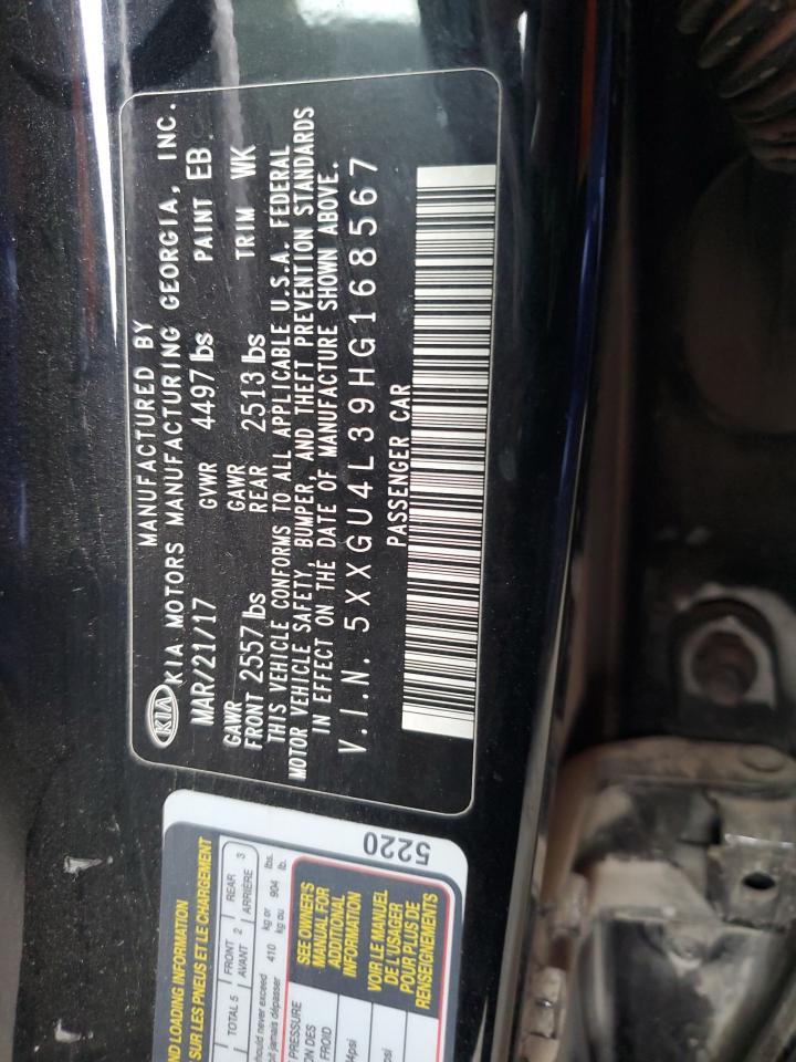 2017 Kia Optima Ex VIN: 5XXGU4L39HG168567 Lot: 52116915