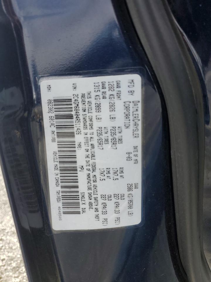 2004 Chrysler Pacifica VIN: 2C4GM68404R511426 Lot: 51156285