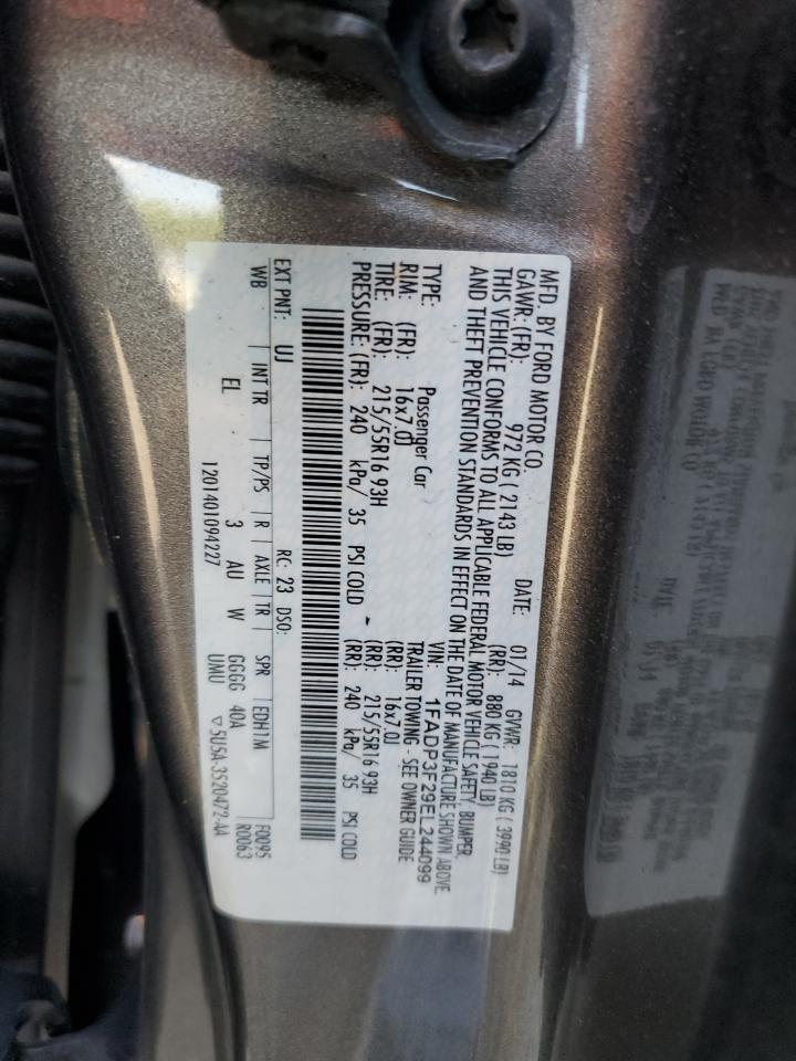 2014 Ford Focus Se VIN: 1FADP3F29EL244099 Lot: 52614885