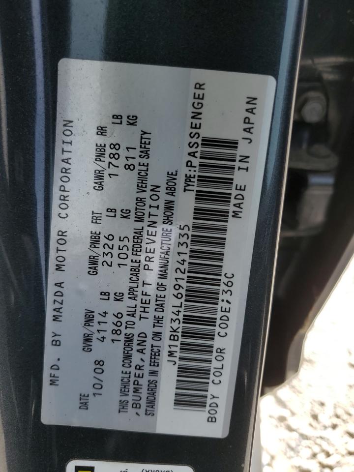 2009 Mazda Speed 3 VIN: JM1BK34L691241335 Lot: 53972585