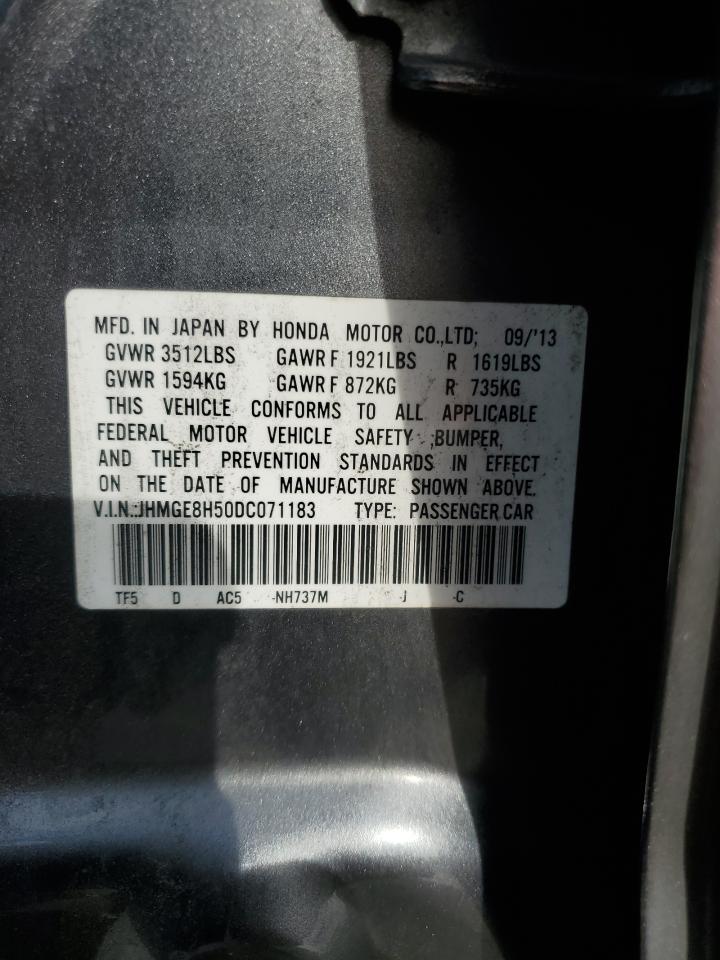 2013 Honda Fit Sport VIN: JHMGE8H50DC071183 Lot: 53572115