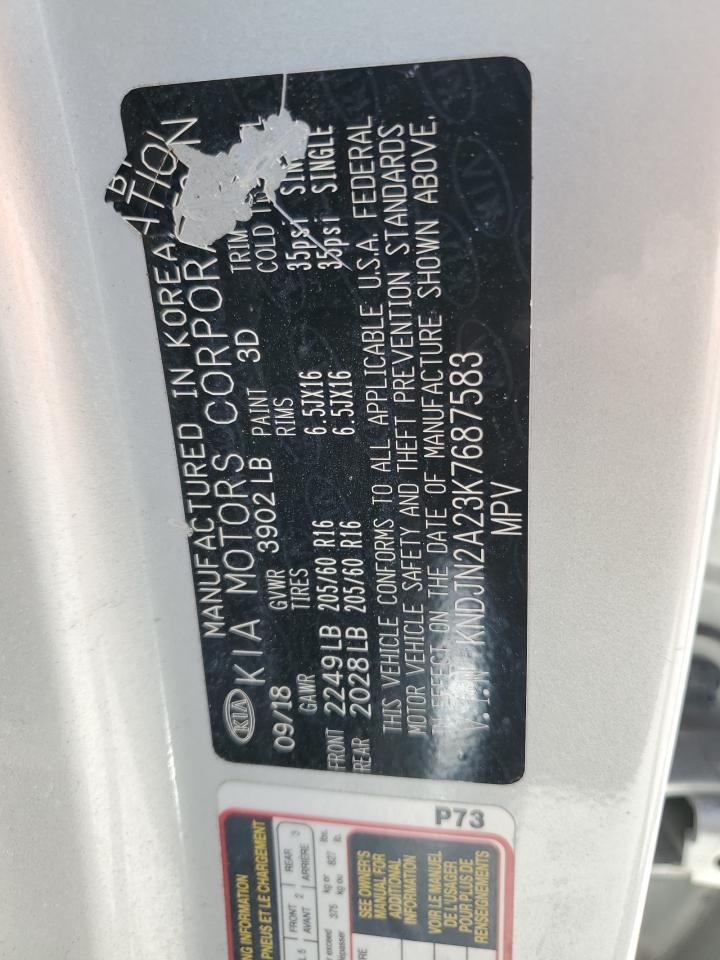 2019 Kia Soul VIN: KNDJN2A23K7687583 Lot: 54118665