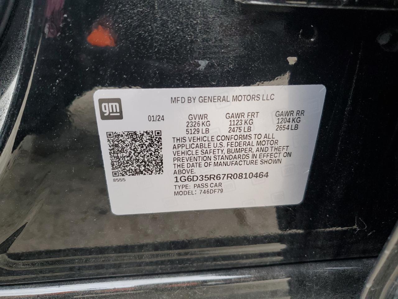 2024 Cadillac Ct5-V Blackwing VIN: 1G6D35R67R0810464 Lot: 50764315