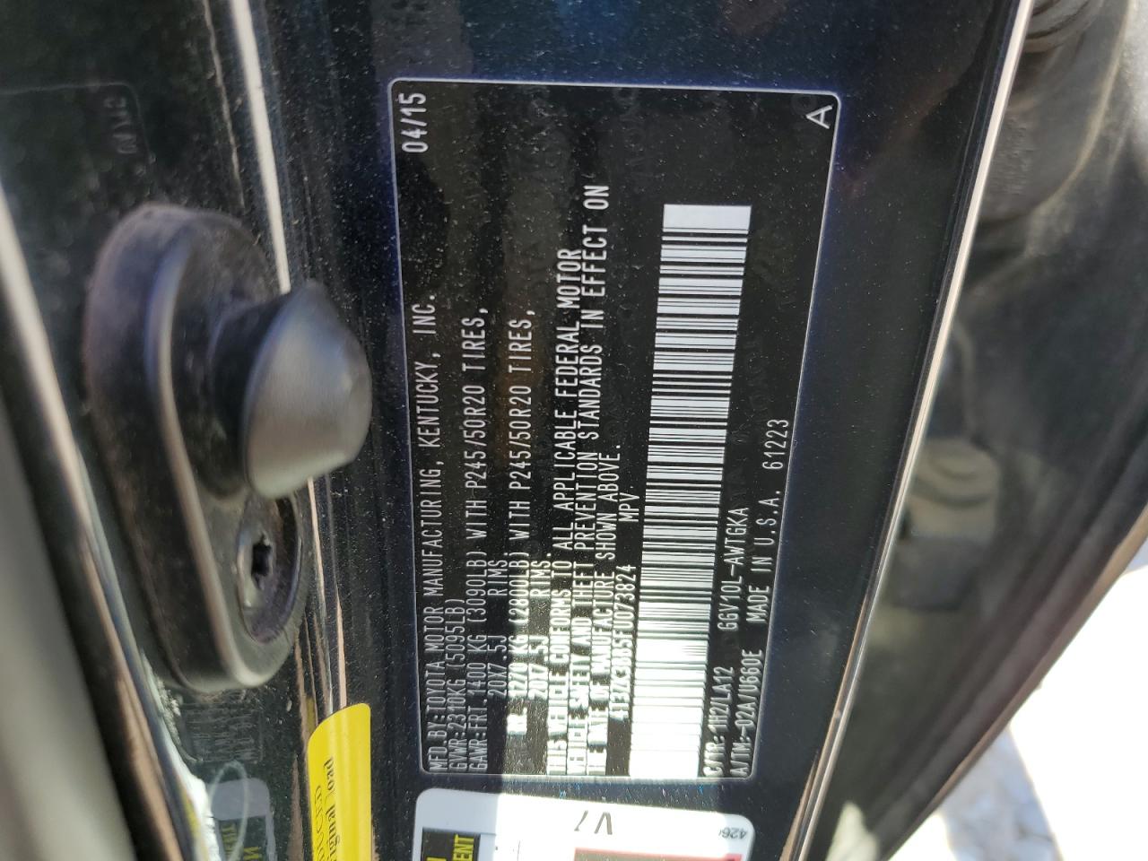 2015 Toyota Venza Le VIN: 4T3ZK3BB5FU073824 Lot: 52933805