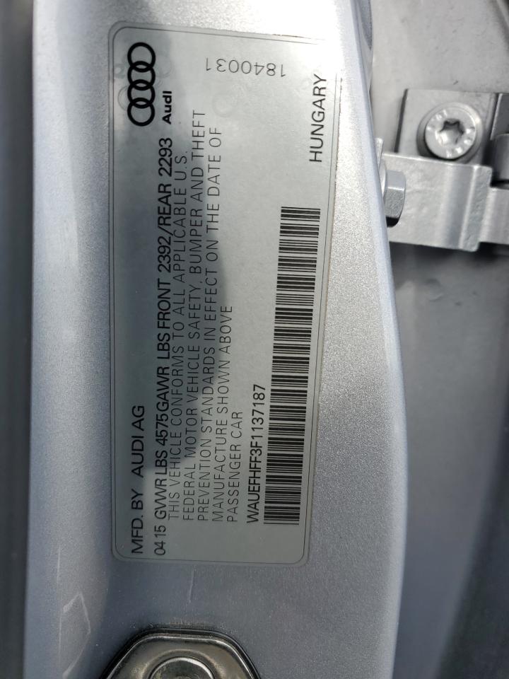 2015 Audi A3 Premium Plus VIN: WAUEFHFF3F1137187 Lot: 52042745