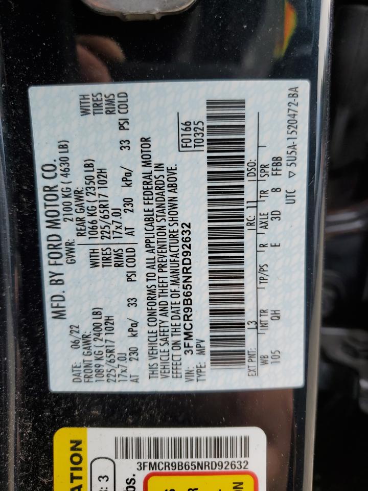 2022 Ford Bronco Sport Big Bend VIN: 3FMCR9B65NRD92632 Lot: 53895385