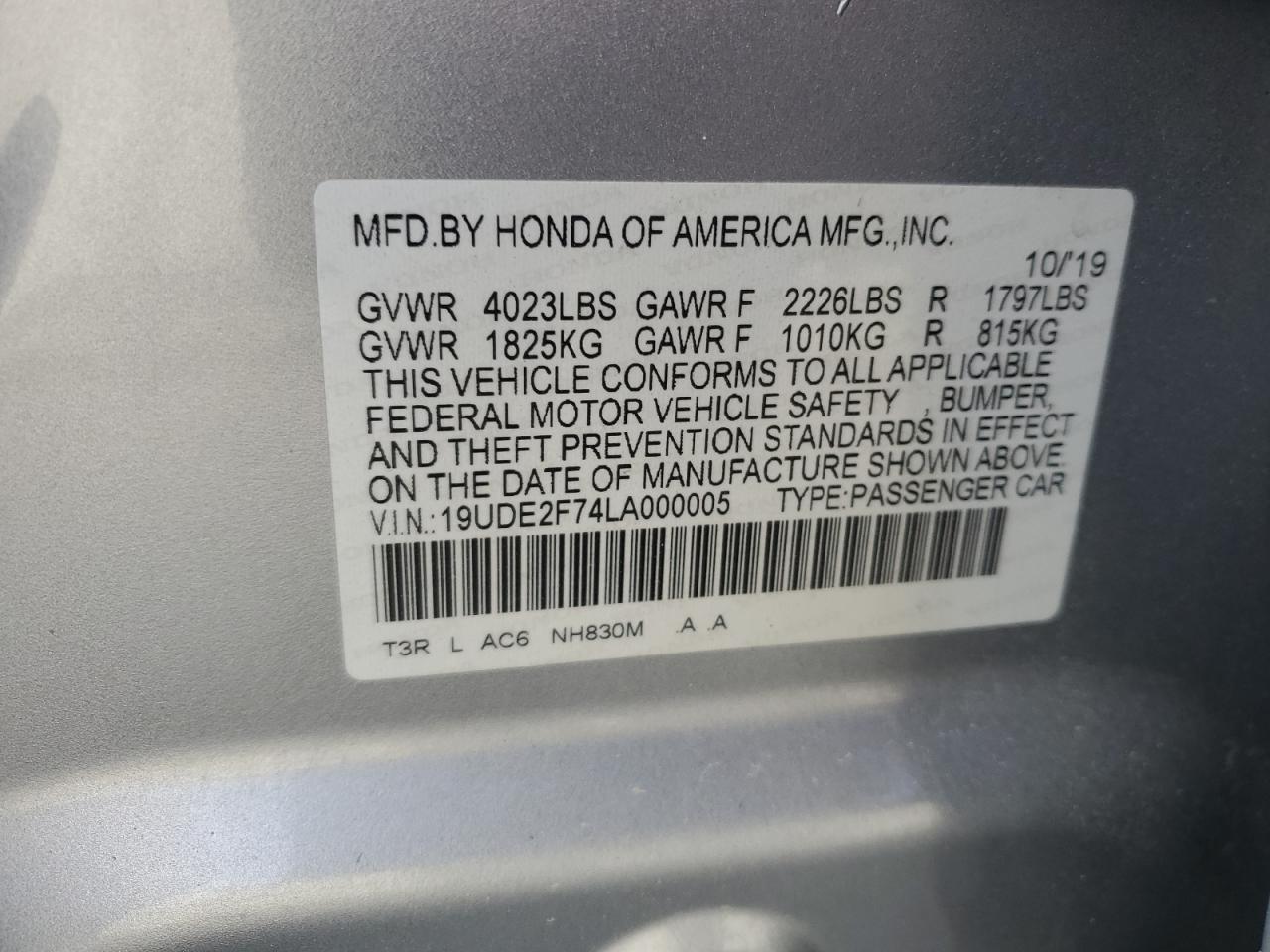 2020 Acura Ilx Premium VIN: 19UDE2F74LA000005 Lot: 50587265