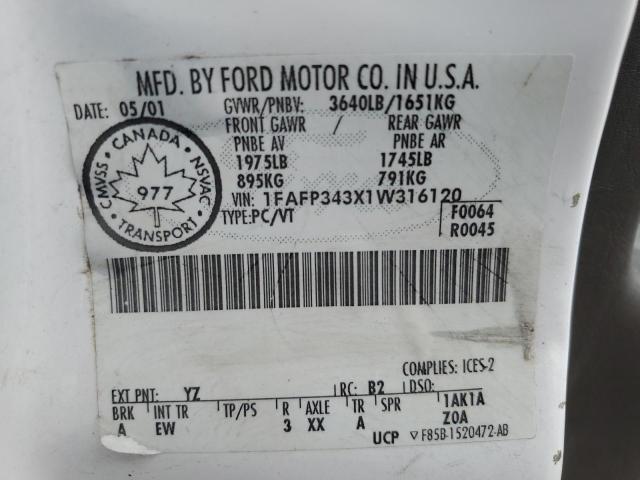 2001 FORD FOCUS SE