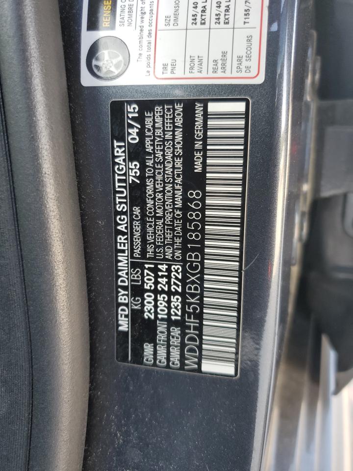 2016 Mercedes-Benz E 350 VIN: WDDHF5KBXGB185868 Lot: 54947285