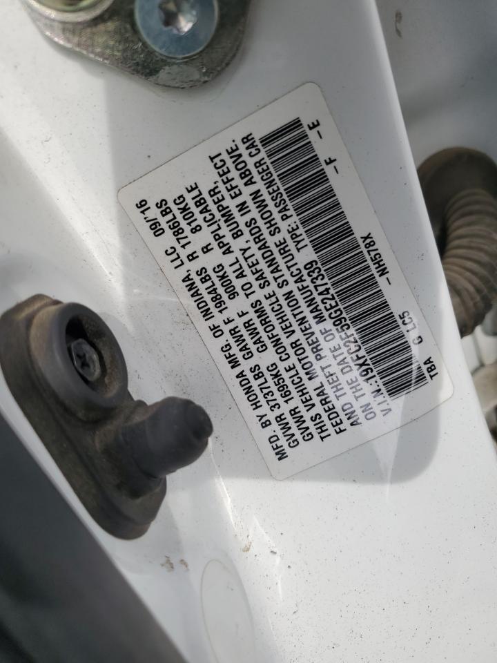 2016 Honda Civic Lx VIN: 19XFC2F59GE247339 Lot: 53256925