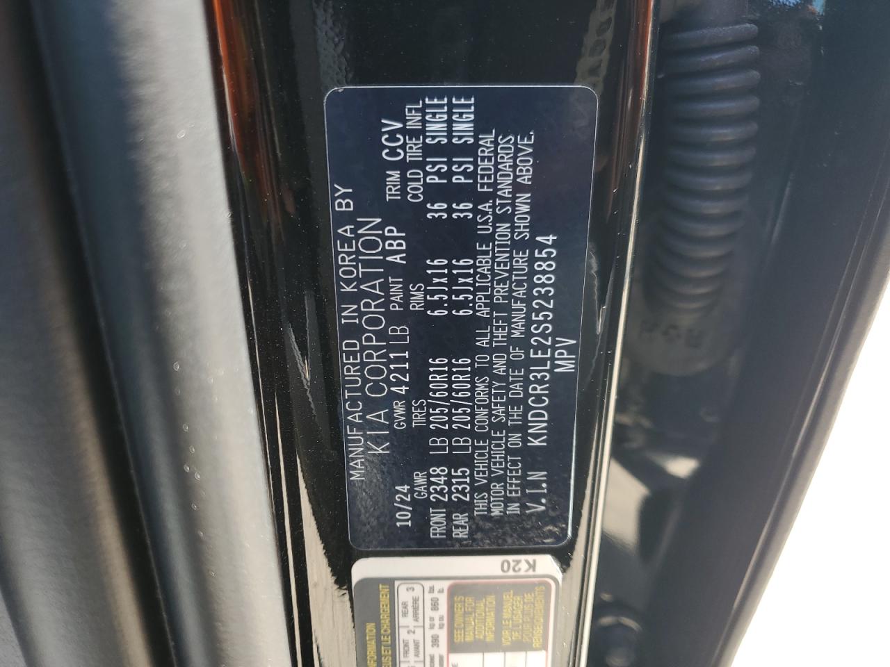 2025 Kia Niro Ex VIN: KNDCR3LE2S5238854 Lot: 54264005