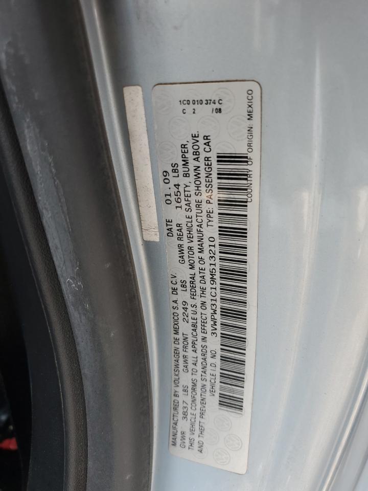 2009 Volkswagen New Beetle S VIN: 3VWPW31C19M513210 Lot: 54921245