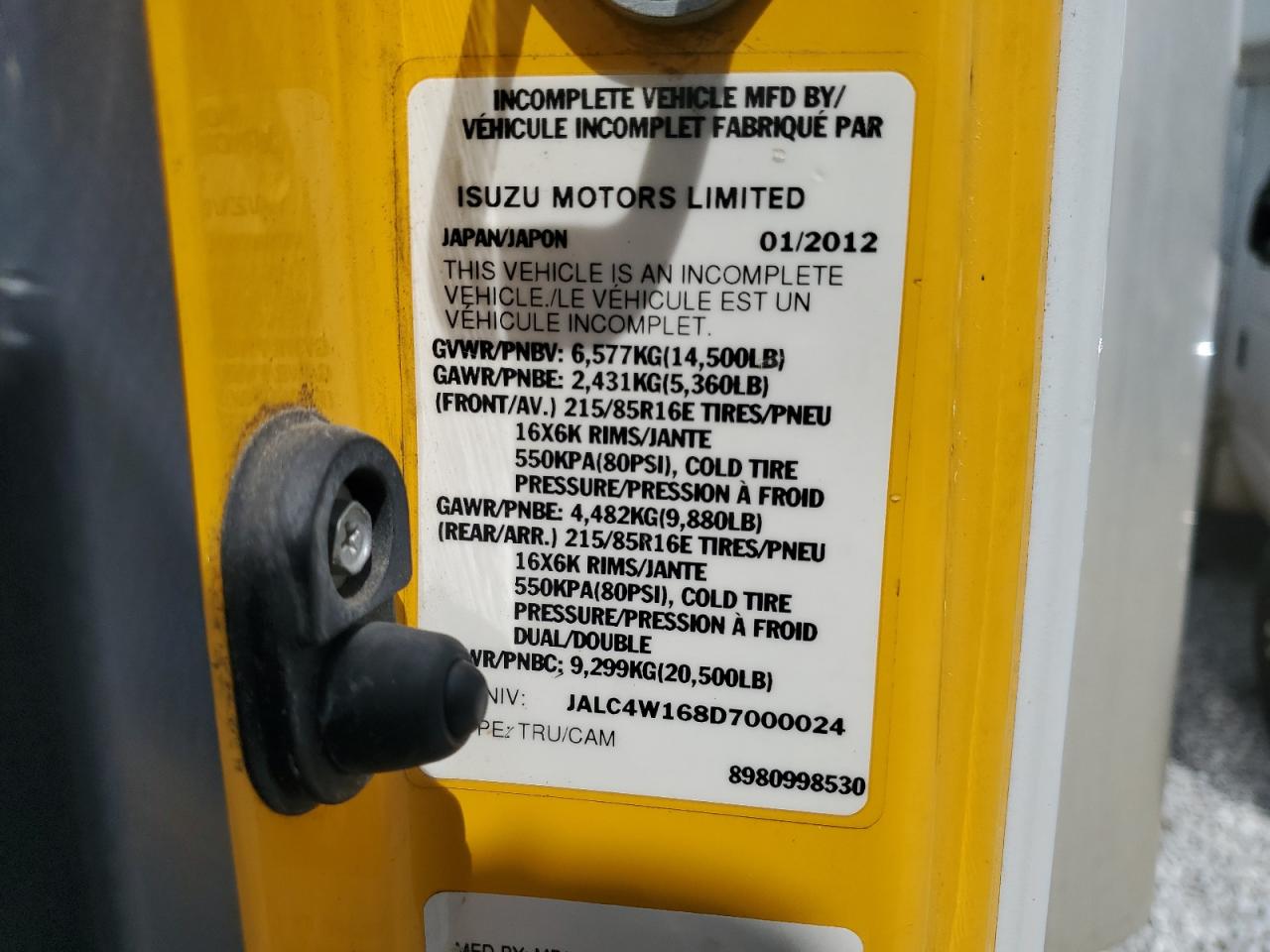 2013 Isuzu Npr Hd VIN: JALC4W168D7000024 Lot: 55008085