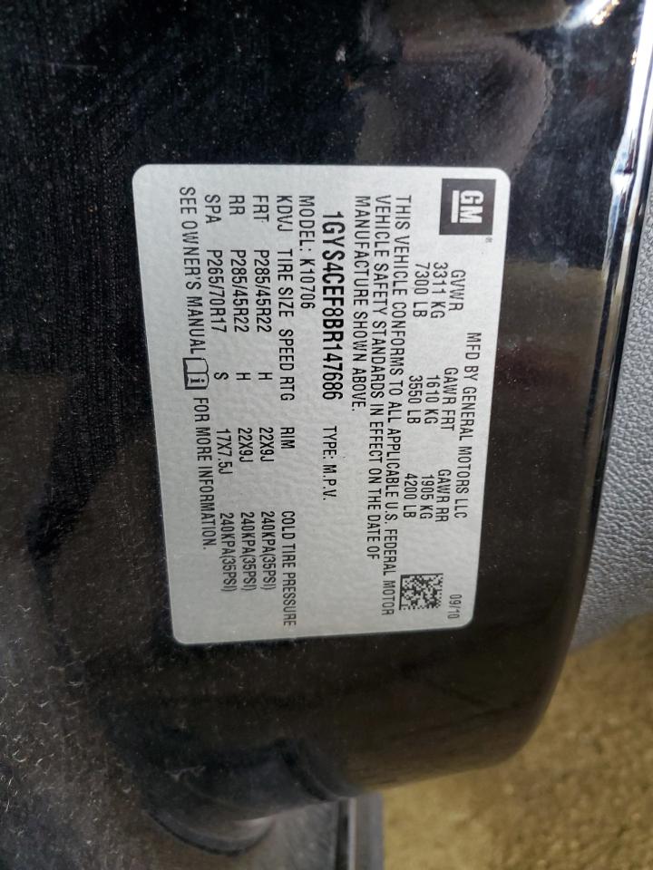 2011 Cadillac Escalade Premium VIN: 1GYS4CEF8BR147686 Lot: 53144425