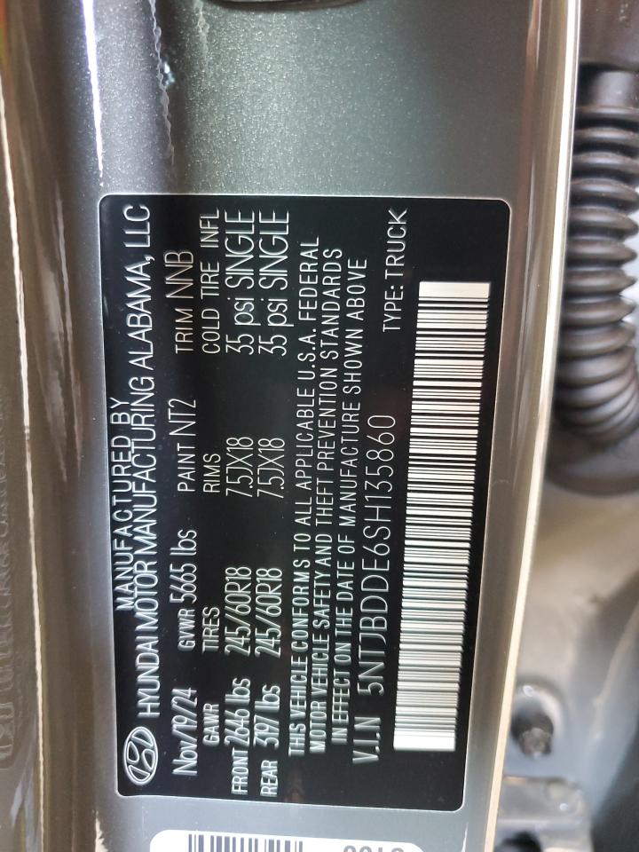 2025 Hyundai Santa Cruz Sel VIN: 5NTJBDDE6SH135860 Lot: 54837705