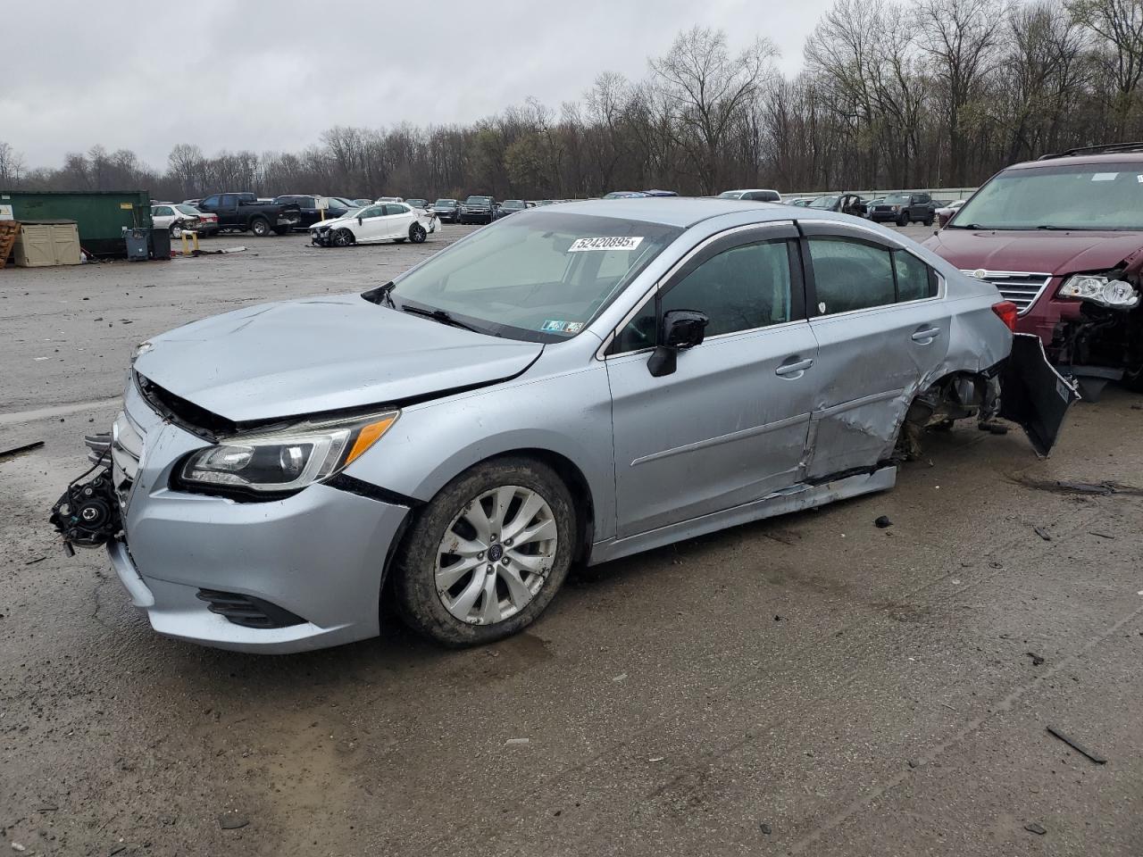 2016 Subaru Legacy 2.5I Premium продається в Ellwood City, PA - All Over