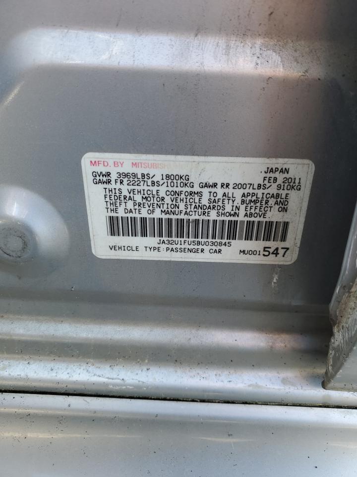 2011 Mitsubishi Lancer De VIN: JA32U1FU5BU030845 Lot: 52092625